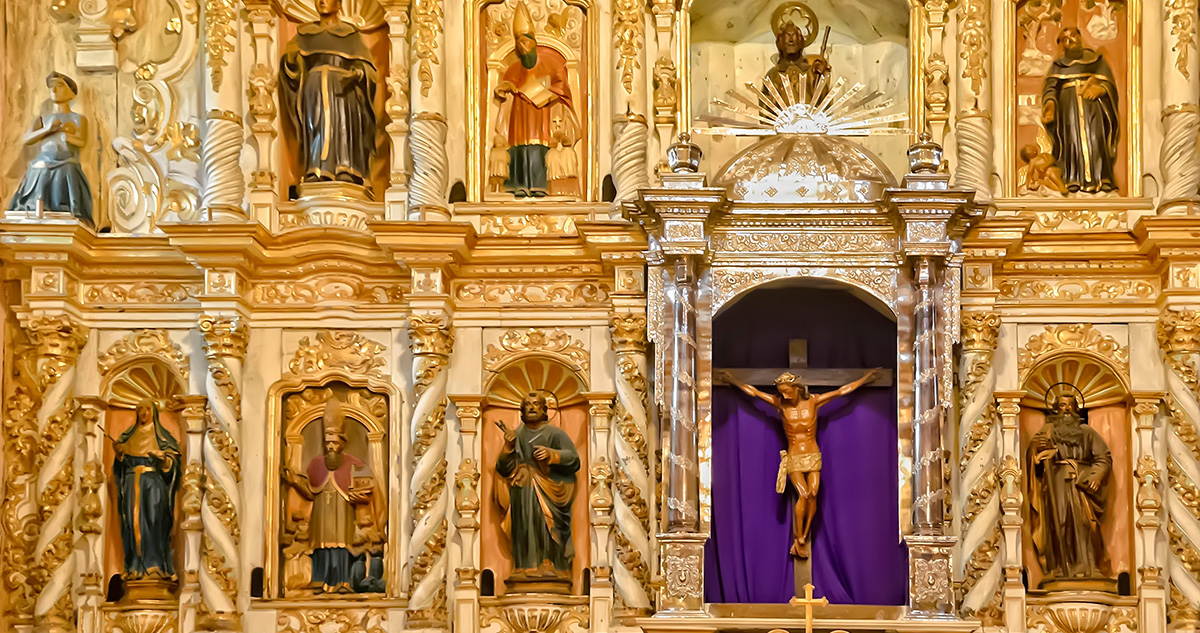 Retable of a 16th century Catholic church in the Philippines.