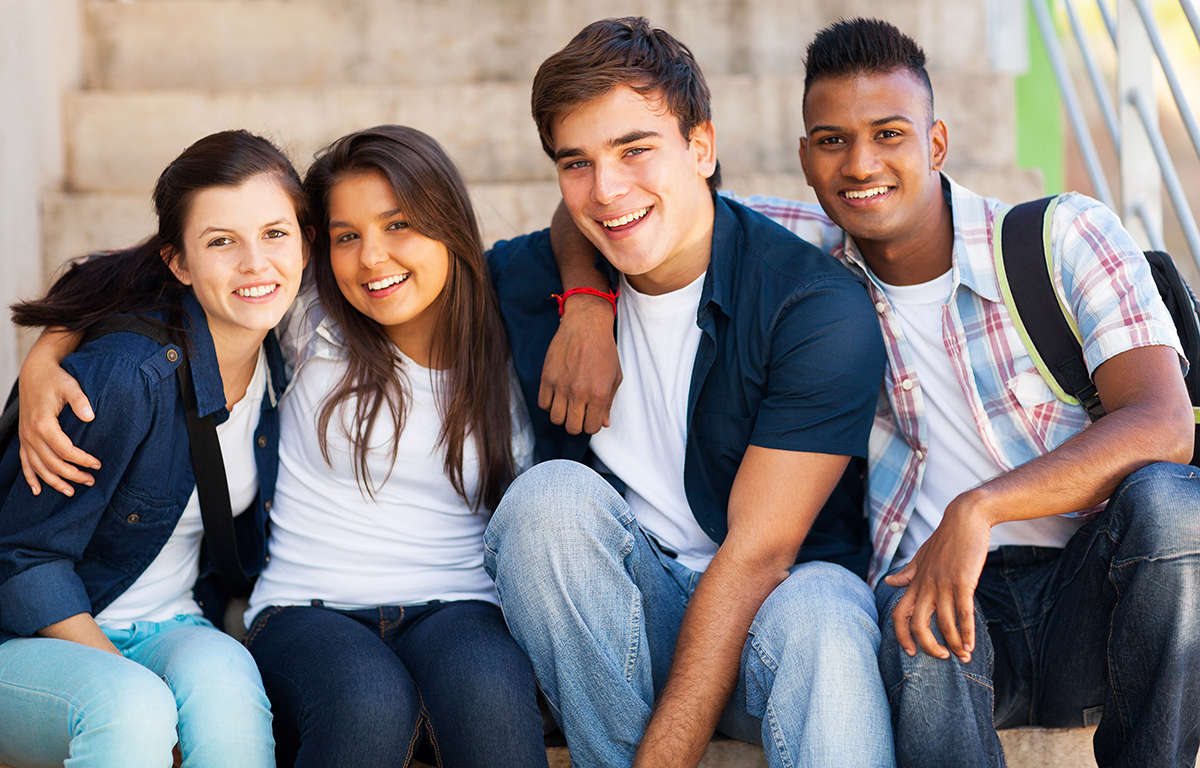 A group of teenagers