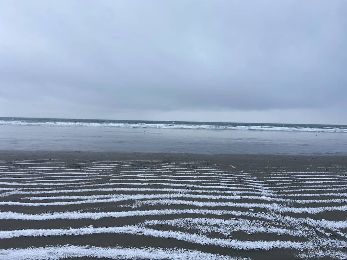 snowy beach