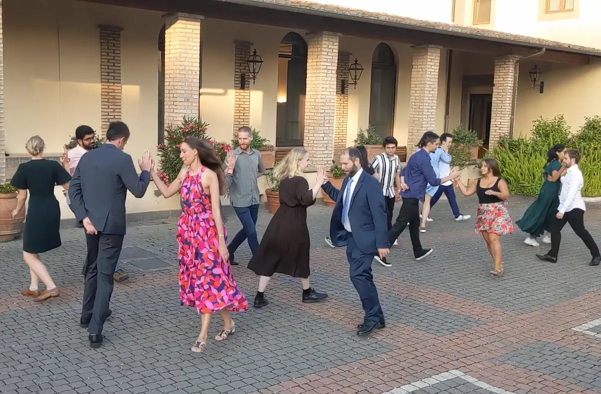 a group dancing