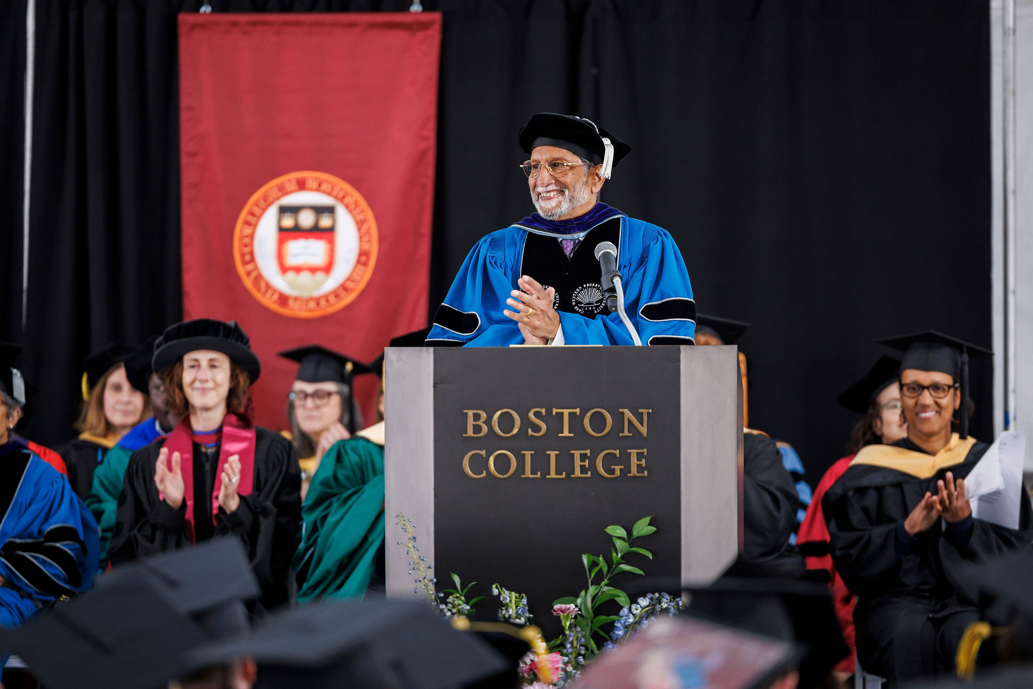 Gautam N. Yadama speaks at the diploma ceremony.