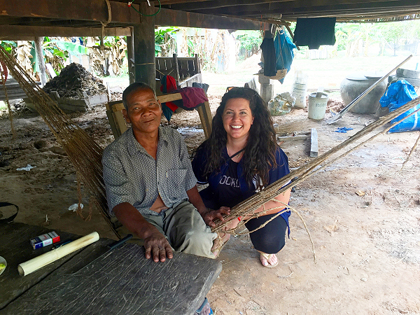 Bella meets her friend Haeng’s dad in his village.