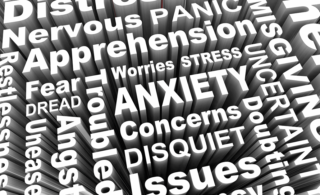 A word cloud focused on Anxiety 
