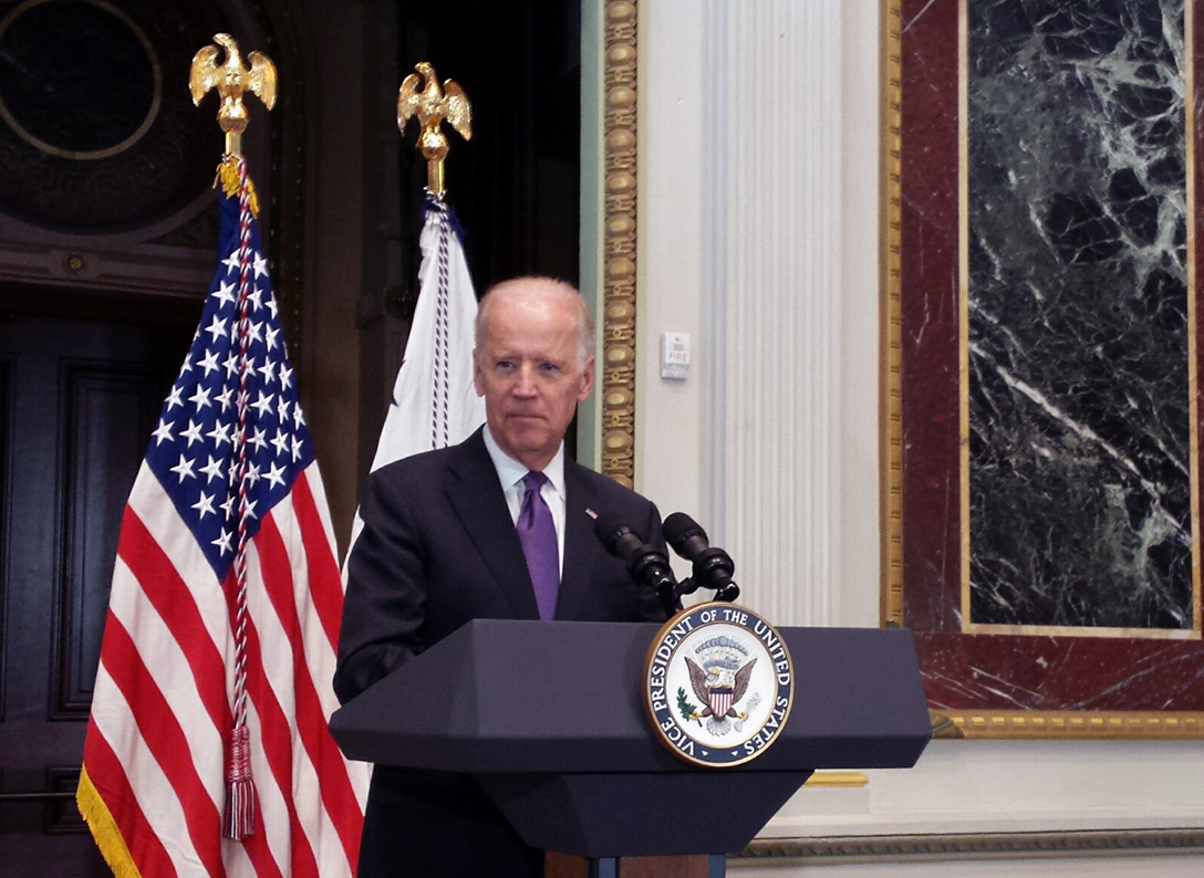 Vice President Joe Biden speaks at an event last month addressing domestic violence and sexual assault. Incoming BCSSW Professor Jessica Shaw also presented at the event (photo courtesy Angela Williamson).