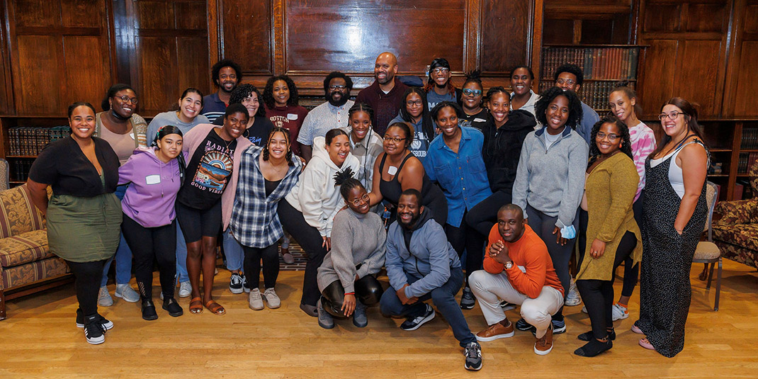 Members of the Black Leadership Initiative pose for a group photo