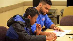 Students studying