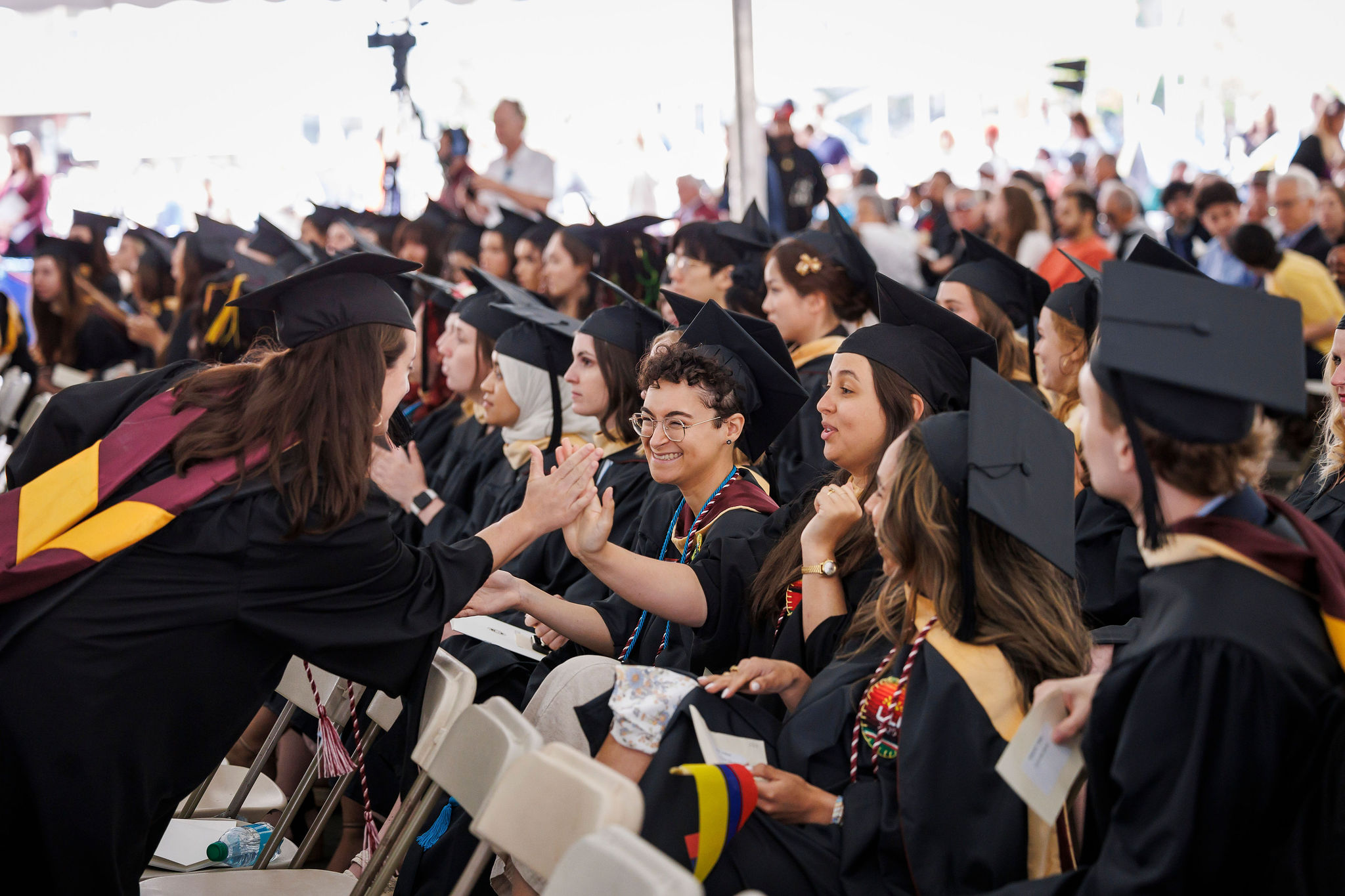 BCSSW graduates celebrate at the diploma ceremony. 