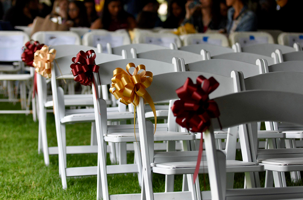 Woods College Diploma Ceremony seats reseved for grads