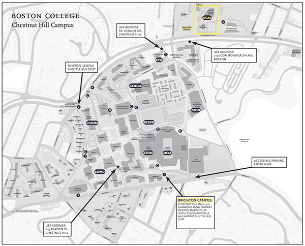 Shuttle stops and routes during Commencement Day