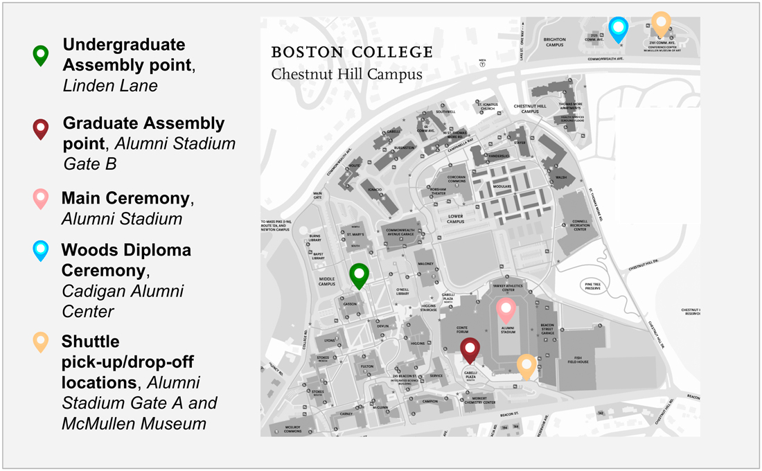 WCAS Commencement Map of Activities 