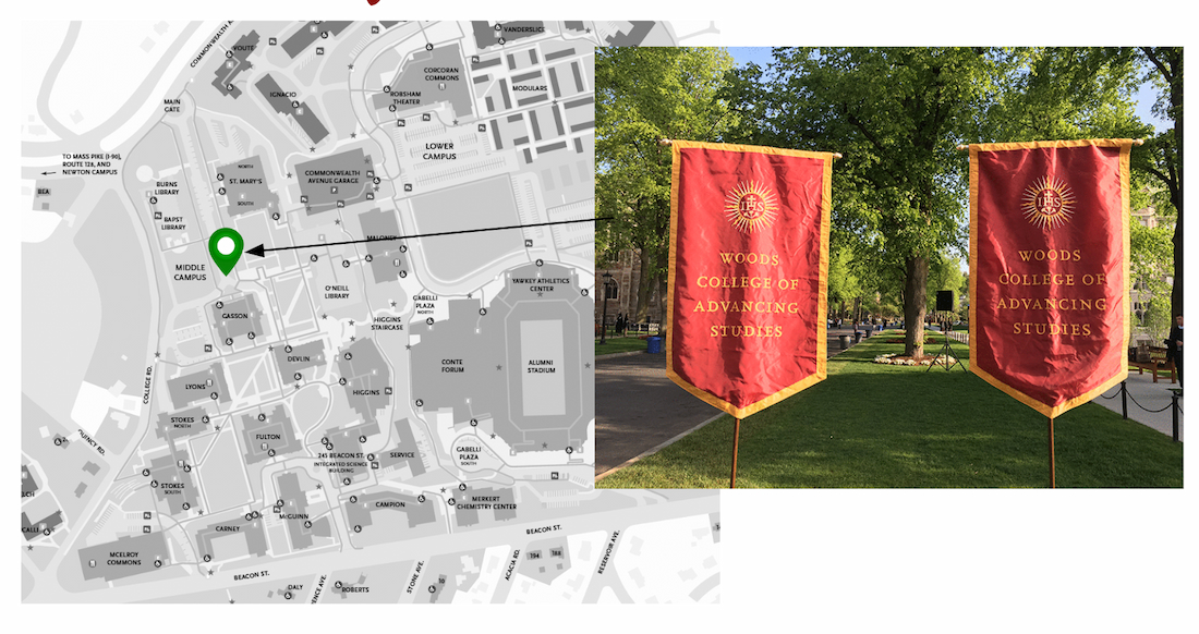 Woods College UG Assembly Point location and banners