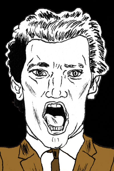Illustration of Bryce Pinkham singing