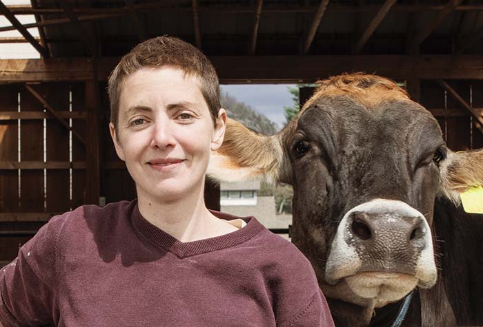 Casey Galligan with cows