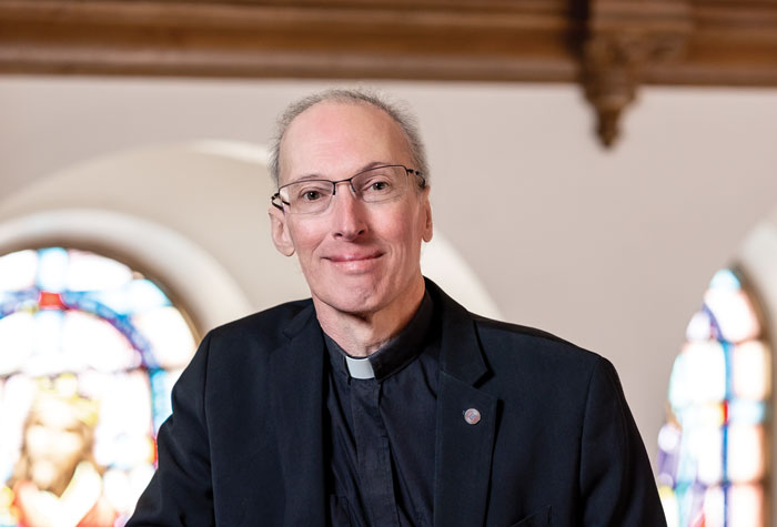 Thomas D. Stegman, SJ photographed in the balcony of the STM Chapel