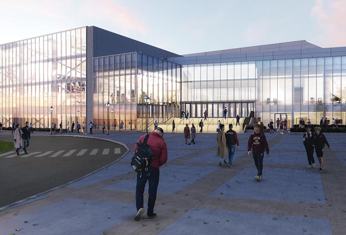 Architectural rendering of the Hoag Basketball Pavilion
