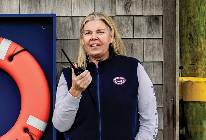 Photo of Christina Martin on the docks of Nantucket Harbor 