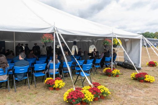 The Commencement tent at MCI-Shirley.