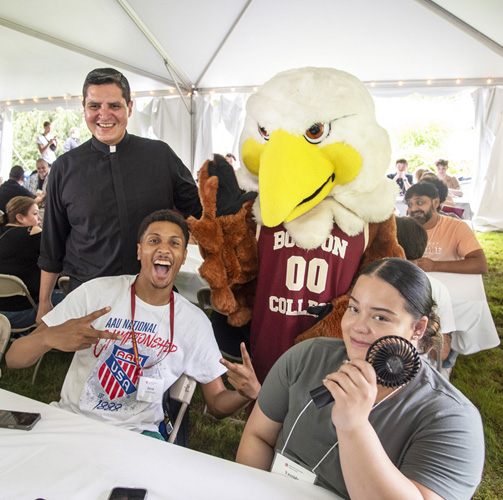 Various events of Messina Orientation on the first day of Messina Orientation.
Here, Fr. Erick and Baldwin greet a few new members of the Messina first class -