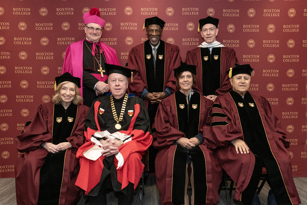 2025 honorary degree recipients in academic regalia 