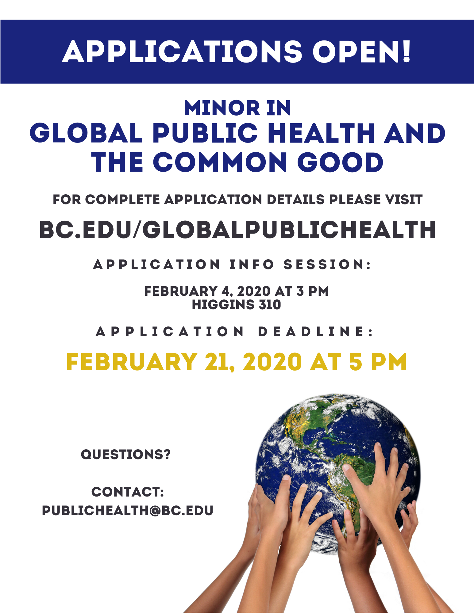 2020 PHCG Minor Application Flyer