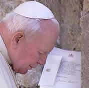 John Paul II prays at the Western Wall